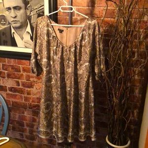 Nine West lined silk dress. Paisley soft blues and pink.